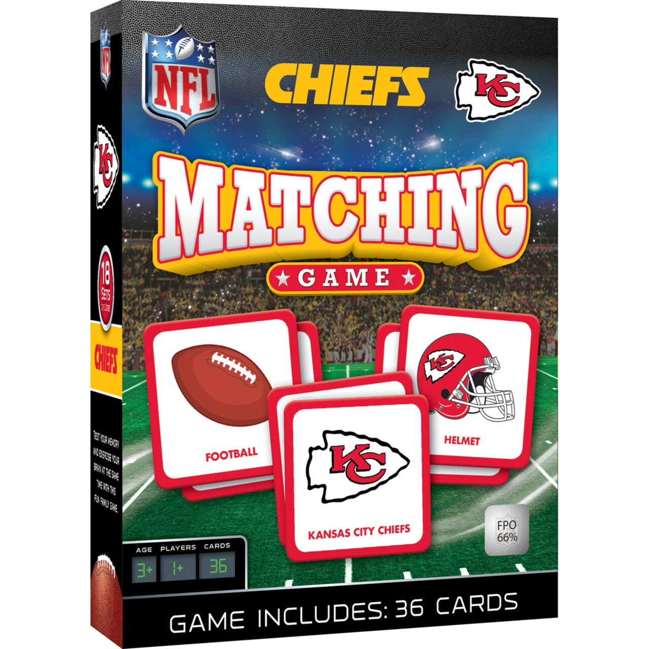 Masterpieces Officially Licensed NFL Kansas City Chiefs Matching Game for Kids and Families